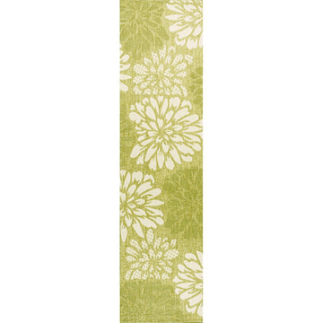 Zinnia Modern Floral Textured Weave Indoor/outdoor Runner Rug